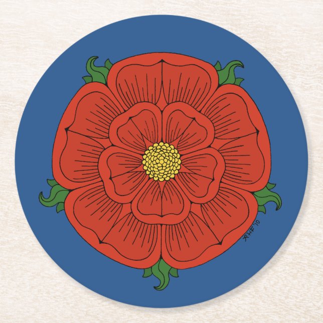 Dessous De Verre Rond Rose rouge de Lancaster (Devant)