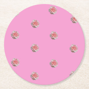 Dessous De Verre Rond Roses roses sur rose