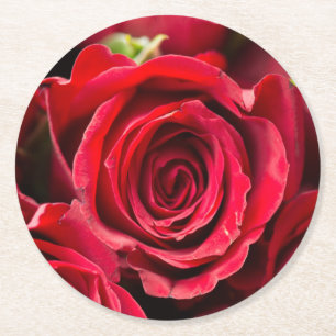 Dessous De Verre Rond Roses rouges