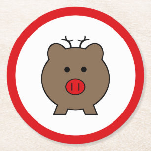 Dessous De Verre Rond Roy le cochon de Noël