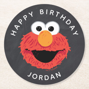 Dessous De Verre Rond Rue Sésame Elmo Birthday Chalkboard