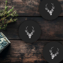 Rustic Elegant Plaid Deer Christmas