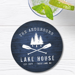 Dessous De Verre Rond Rustic Lake House Boat