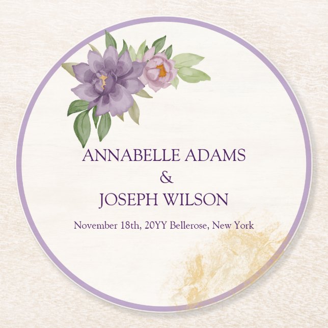Dessous De Verre Rond Rustic Summer aesthetic Wildflower Wedding (Devant)