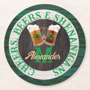 Dessous De Verre Rond Rustique Bois Acclamations Bières Shenanigans