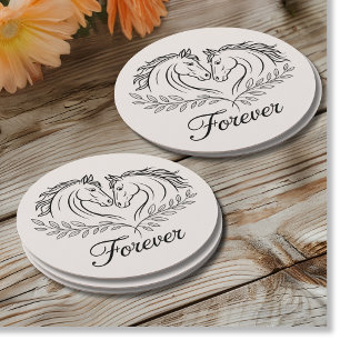 Dessous De Verre Rond Rustique Horse Equestre Pays Mariage de l'Ouest