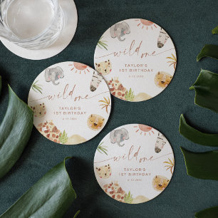 Dessous De Verre Rond SAFARI 1er anniversaire