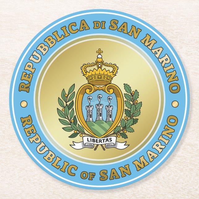 Dessous De Verre Rond Saint-Marin Coat of Arms (Devant)