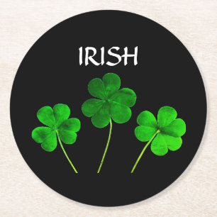 Dessous De Verre Rond Saint Patrick's Day Iriss Shamrocks Feuilles Green