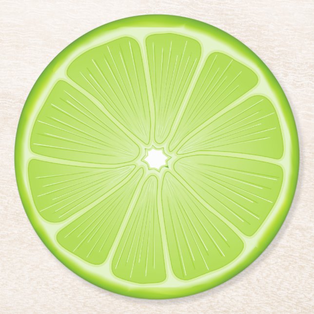 Dessous De Verre Rond Salutations d'été : Fun Lime (Devant)