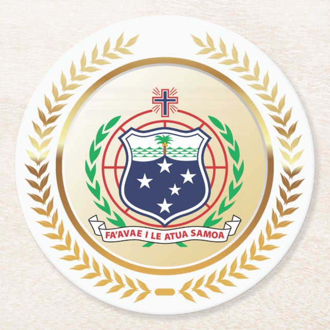 Dessous De Verre Rond Samoa Armoiries (Devant)