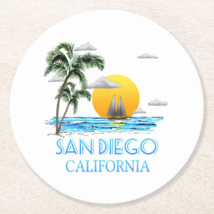 Dessous De Verre Rond San Diego Californie Voile