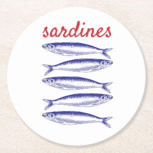 Dessous De Verre Rond Sardines