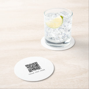 Dessous De Verre Rond Scannable Business Website QR Code Publicité