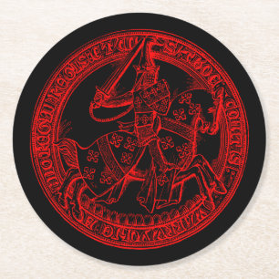 Dessous De Verre Rond Sceau héraldique médiéval de Thomas de Beauchamp
