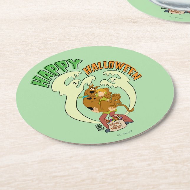 Dessous De Verre Rond Scooby-Doo | Bonne Halloween (Incliné)