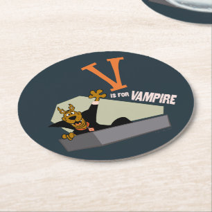 Dessous De Verre Rond Scooby-Doo   V est pour Vampire