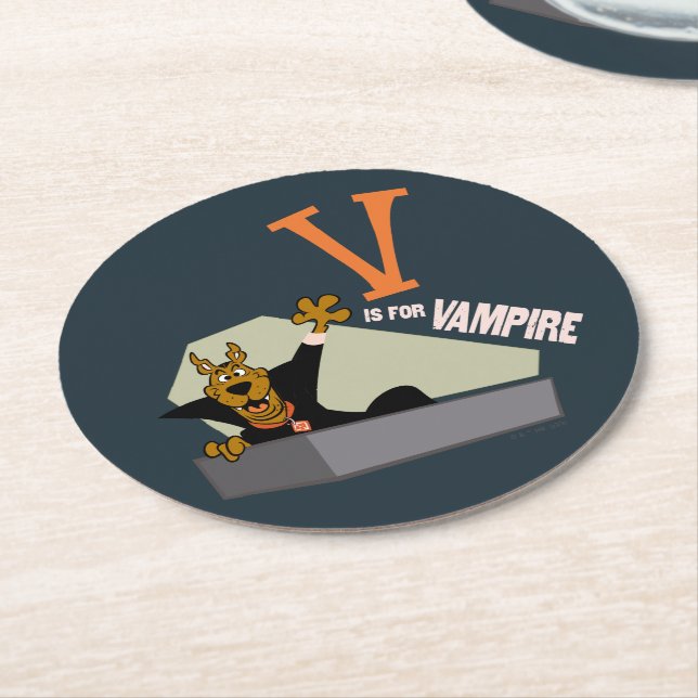 Dessous De Verre Rond Scooby-Doo | V est pour Vampire (Incliné)