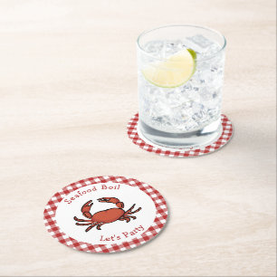 Dessous De Verre Rond Seafood Boy Party