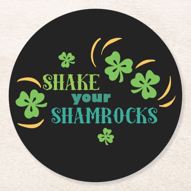 Dessous De Verre Rond Secouer vos Shamrocks (Devant)