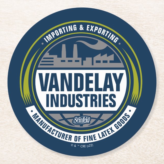 Dessous De Verre Rond Seinfeld | Logo de Vandelay Industries (Devant)