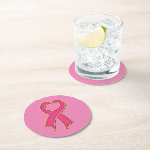 Dessous De Verre Rond Sensibilisation au cancer du sein