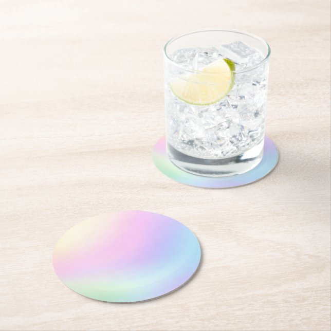 Dessous De Verre Rond  Sensory Friendly Pastel Gradient (En situation)