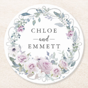 Dessous De Verre Rond Serre de Rose violet rousse rustique
