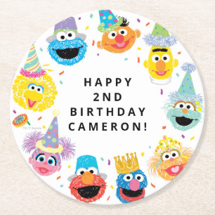 Dessous De Verre Rond Sesame Street Pals Confetti Anniversaire