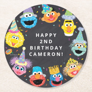 Dessous De Verre Rond Sesame Street Pals Confetti Anniversaire