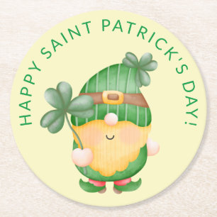Dessous De Verre Rond Shamrock Gnome Bonne Saint Patrick