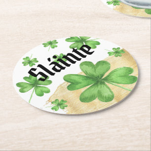 Dessous De Verre Rond Shamrock Slainte