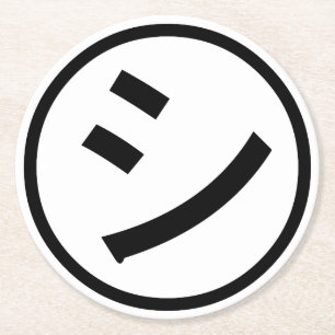 Dessous De Verre Rond ㋛ Shi Kana Katakana Smiling Emoji / Emoticon