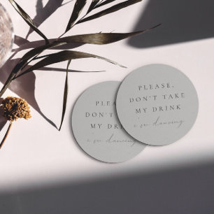 Dessous De Verre Rond Simple Dusty Blue Ne prenez pas mon verre Je danse