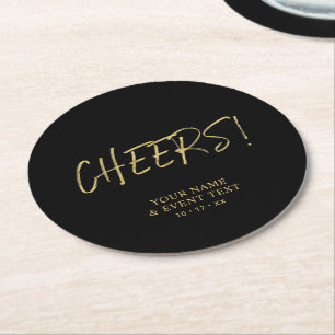Dessous De Verre Rond Simple Gold Cheval Adulte Anniversaire Party Round