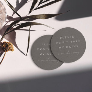 Dessous De Verre Rond Simple minimaliste Ne prenez pas mon verre Je dans