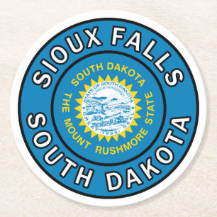 Dessous De Verre Rond Sioux Falls Dakota du Sud