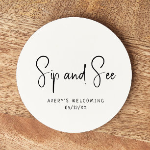 Dessous De Verre Rond Sip Neutre Moderne Simple Et Voir
