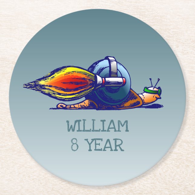 Dessous De Verre Rond Snail de fusée (Devant)