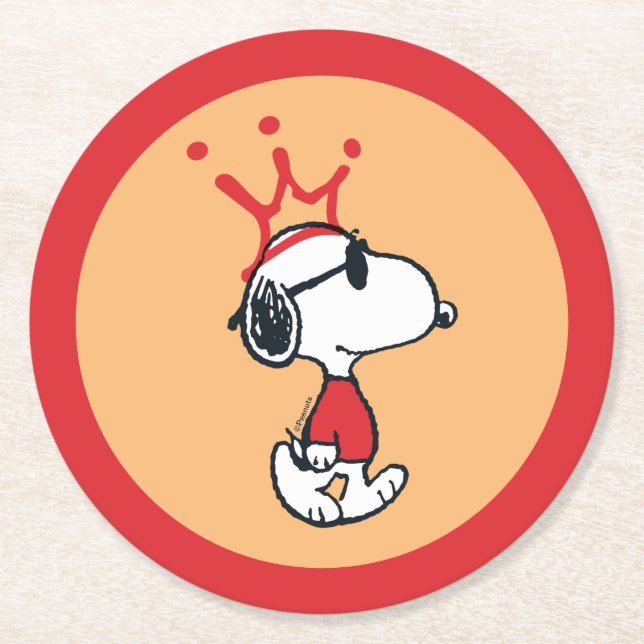 Dessous De Verre Rond Snoopy - Joe Cool Crown (Devant)