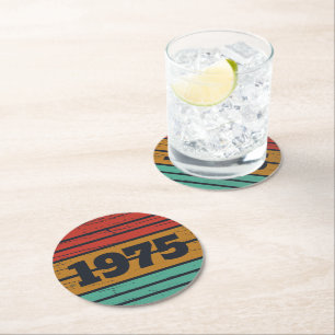 Dessous De Verre Rond Soirée de 50 ans vintage personnalisée