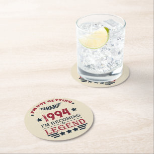Dessous De Verre Rond Soirée personnalisée de trente vintages 30e annive