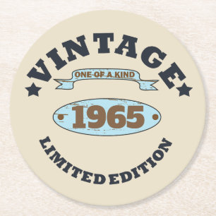 Dessous De Verre Rond Soixante vintage 60e anniversaire personnalisée