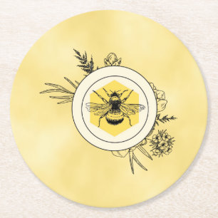 Dessous De Verre Rond Sous-tasse en papier abeille