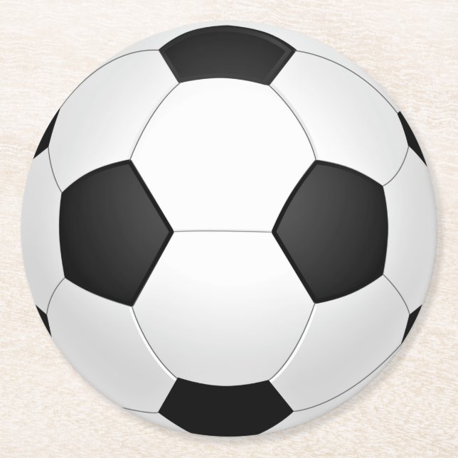 Dessous De Verre Rond Sous-verres en papier Ballon de Football (Devant)