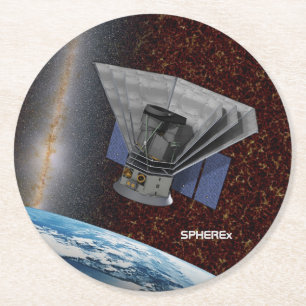 Dessous De Verre Rond SPHEREx Chasseur Galaxy Spacecraft