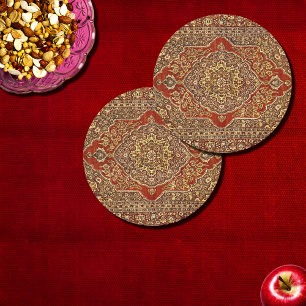 Dessous De Verre Rond Style de tapis persan - Tabris