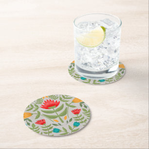 Dessous De Verre Rond Style Tableau Floral élégant