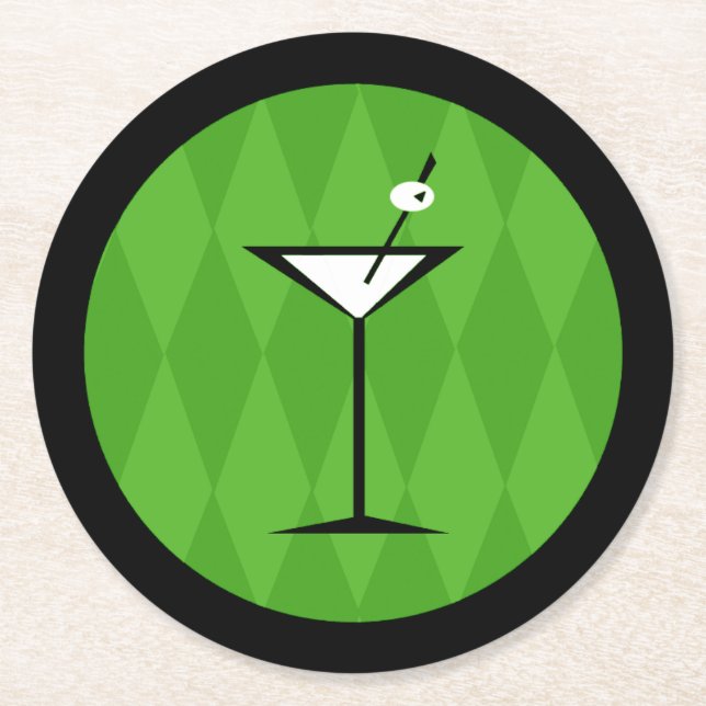 Dessous De Verre Rond {Style Vintage} { Martini } (Devant)
