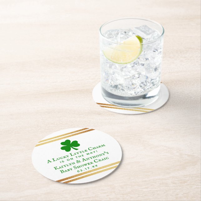Dessous De Verre Rond Stylish Gold (En situation)